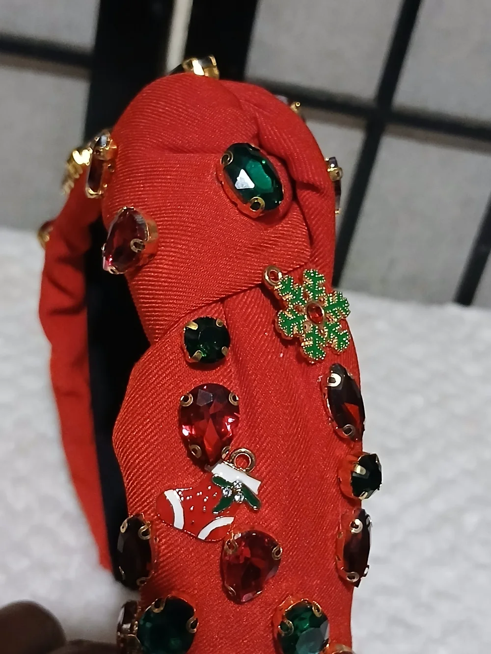 Embellished Red Padded Headband